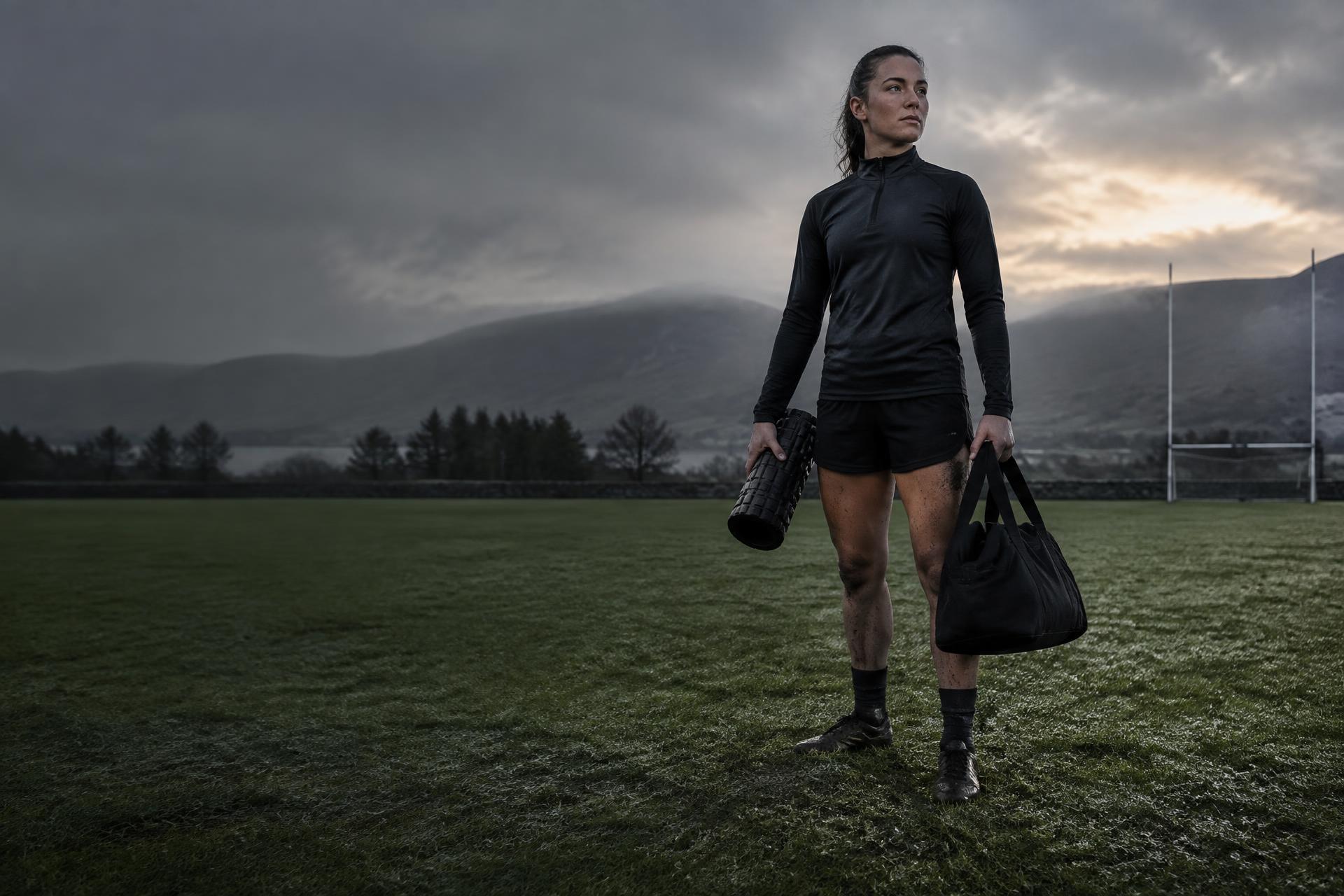 Athlete training on a GAA pitch
